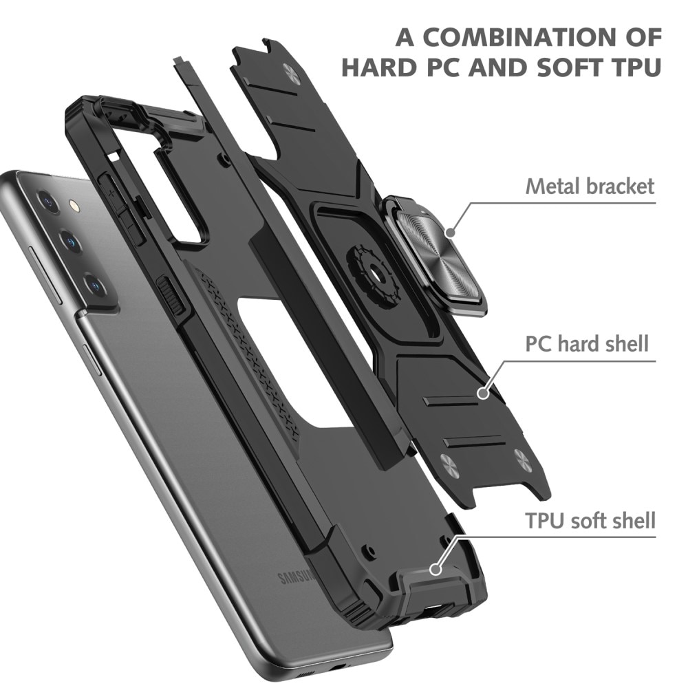 Hybridikuori Tech Ring Samsung Galaxy S21 FE musta