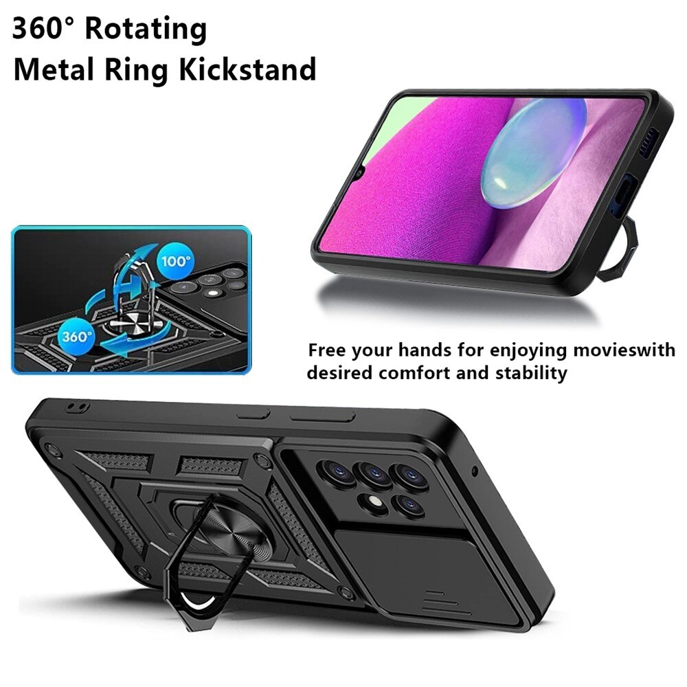 Hybridikuori Ring + Kamerasuojalla Samsung Galaxy A33 Musta