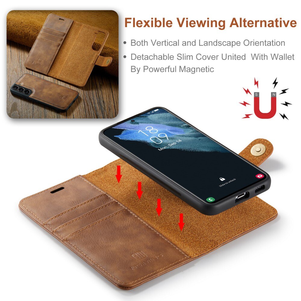 Magnet Wallet Samsung Galaxy S22 Plus Cognac