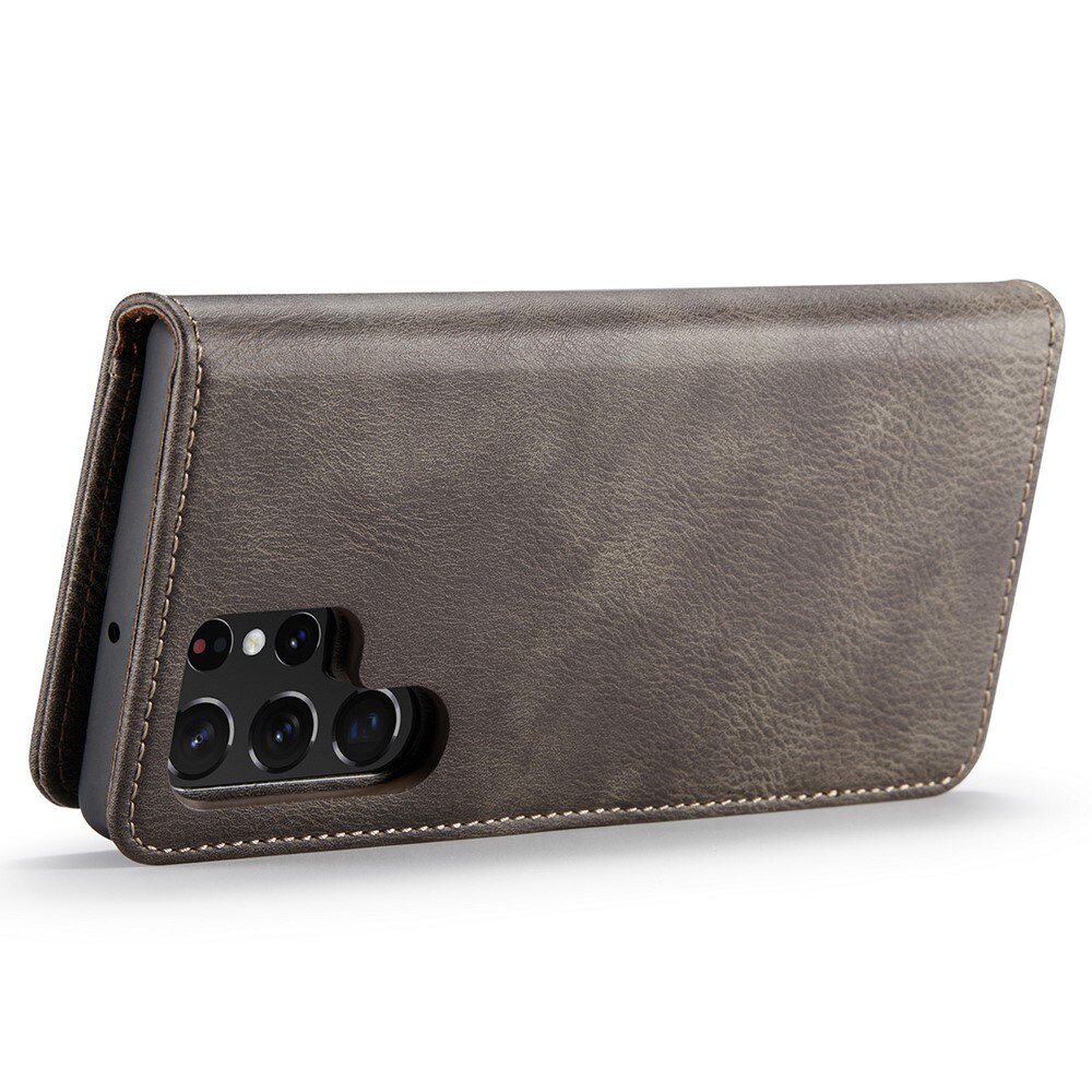Magnet Wallet Samsung Galaxy S22 Ultra Ruskea