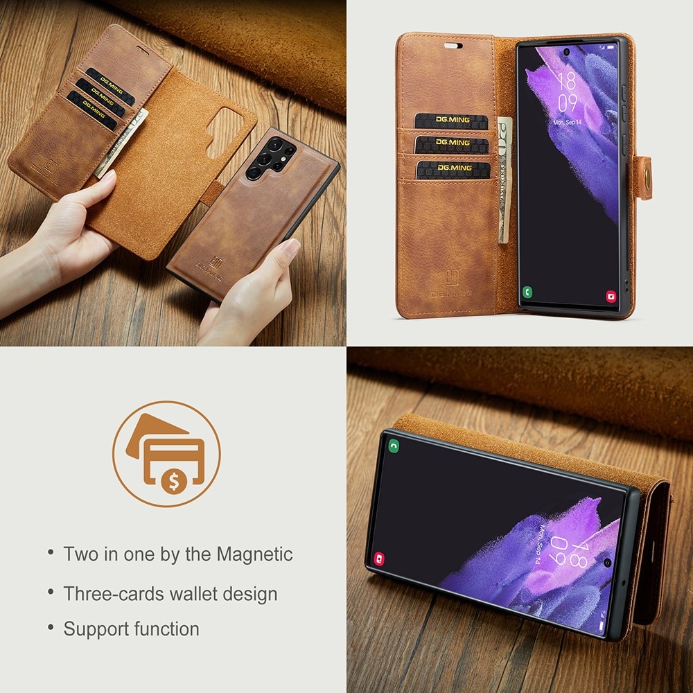 Magnet Wallet Samsung Galaxy S22 Ultra Cognac