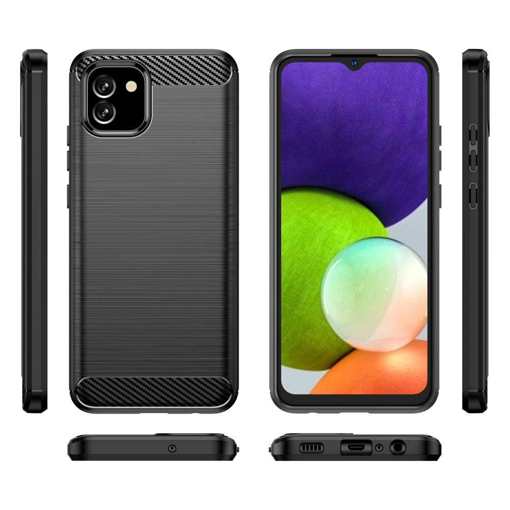 Samsung Galaxy A03 Kuori TPU Brushed Musta