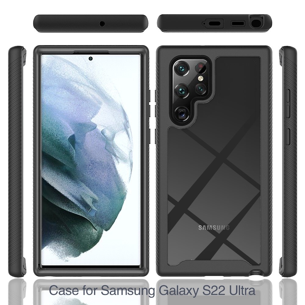 Full Cover Kuori Samsung Galaxy S22 Ultra musta