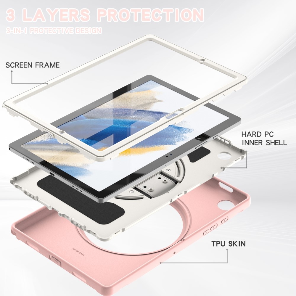 Iskunkestävä Hybridikuori Samsung Galaxy Tab A8 10.5 vaaleanpunainen