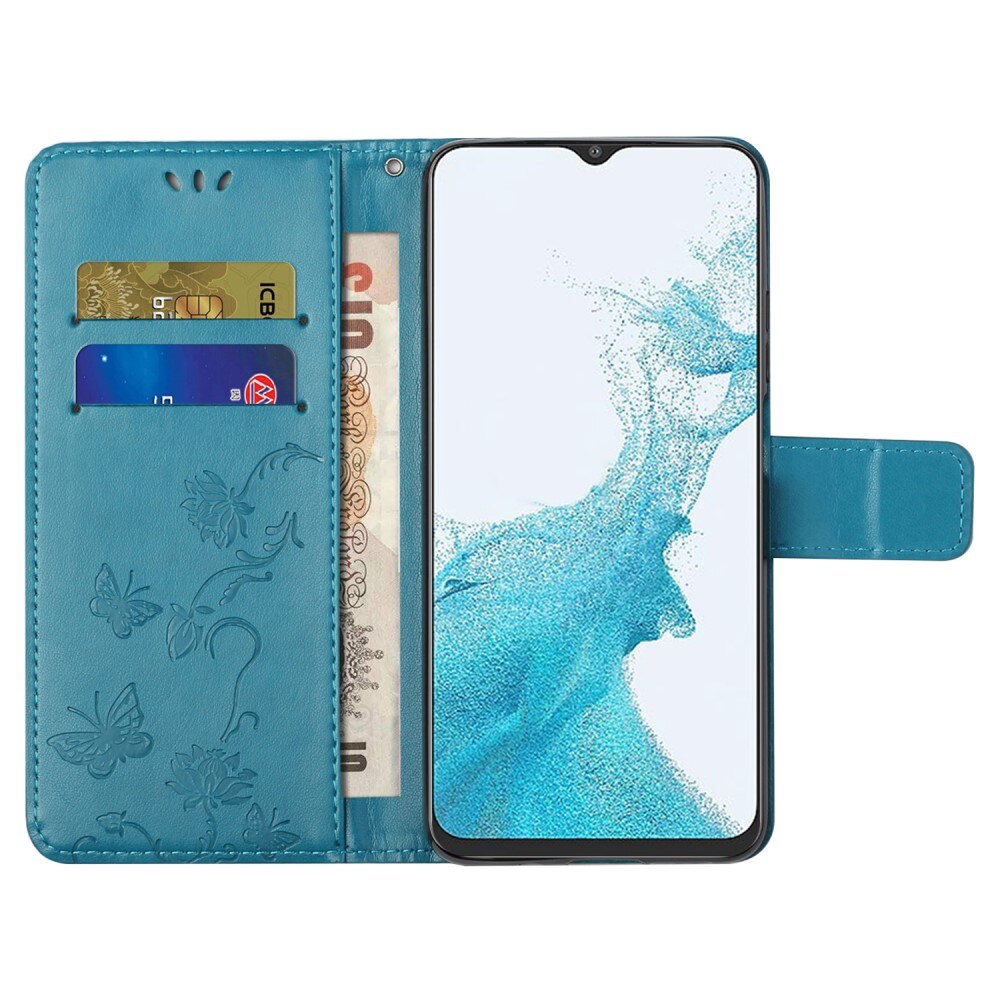 Nahkakotelo Perhonen Samsung Galaxy A23 Sininen