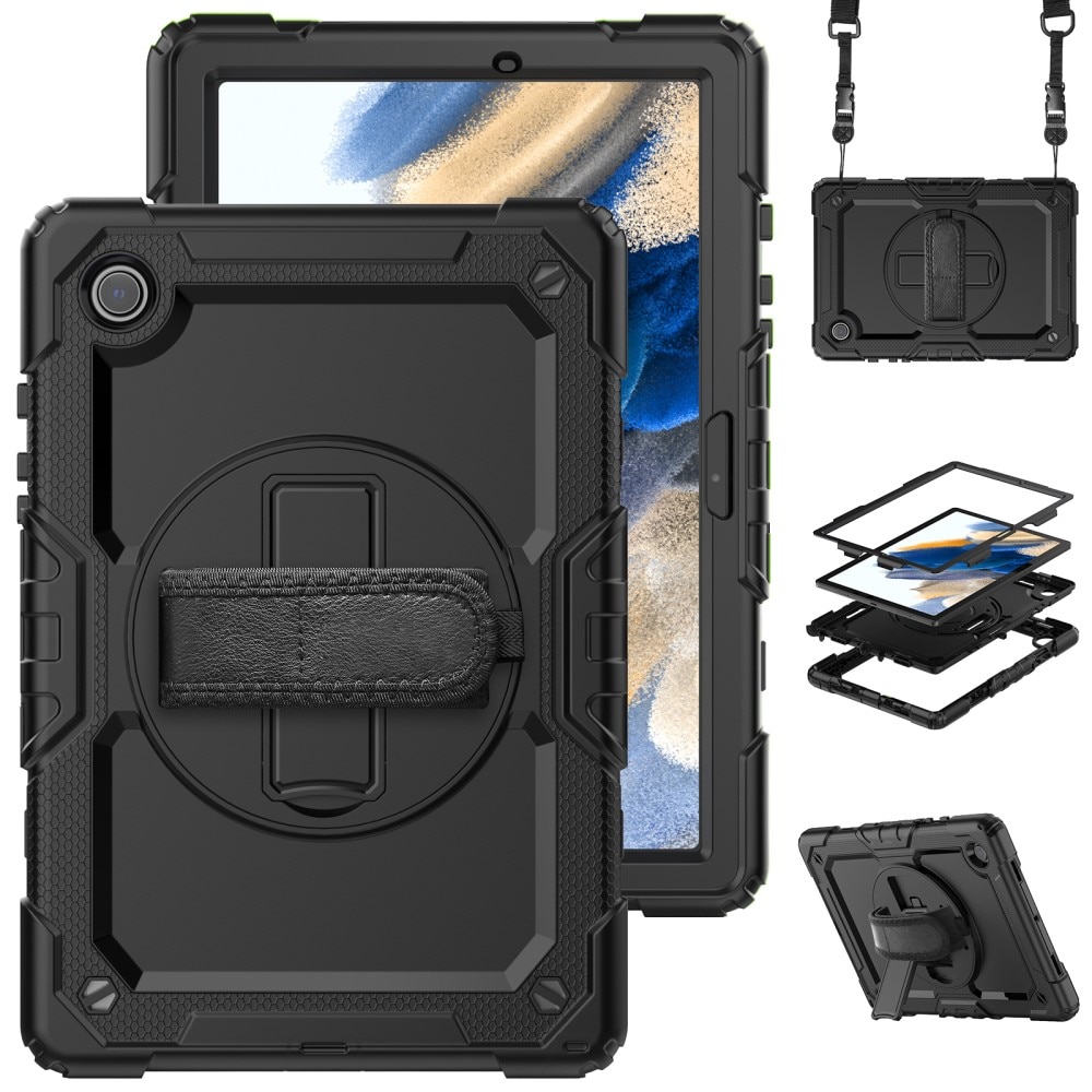 Iskunkestävä Full Protection Hybridikuori Samsung Galaxy Tab A8 10.5 musta