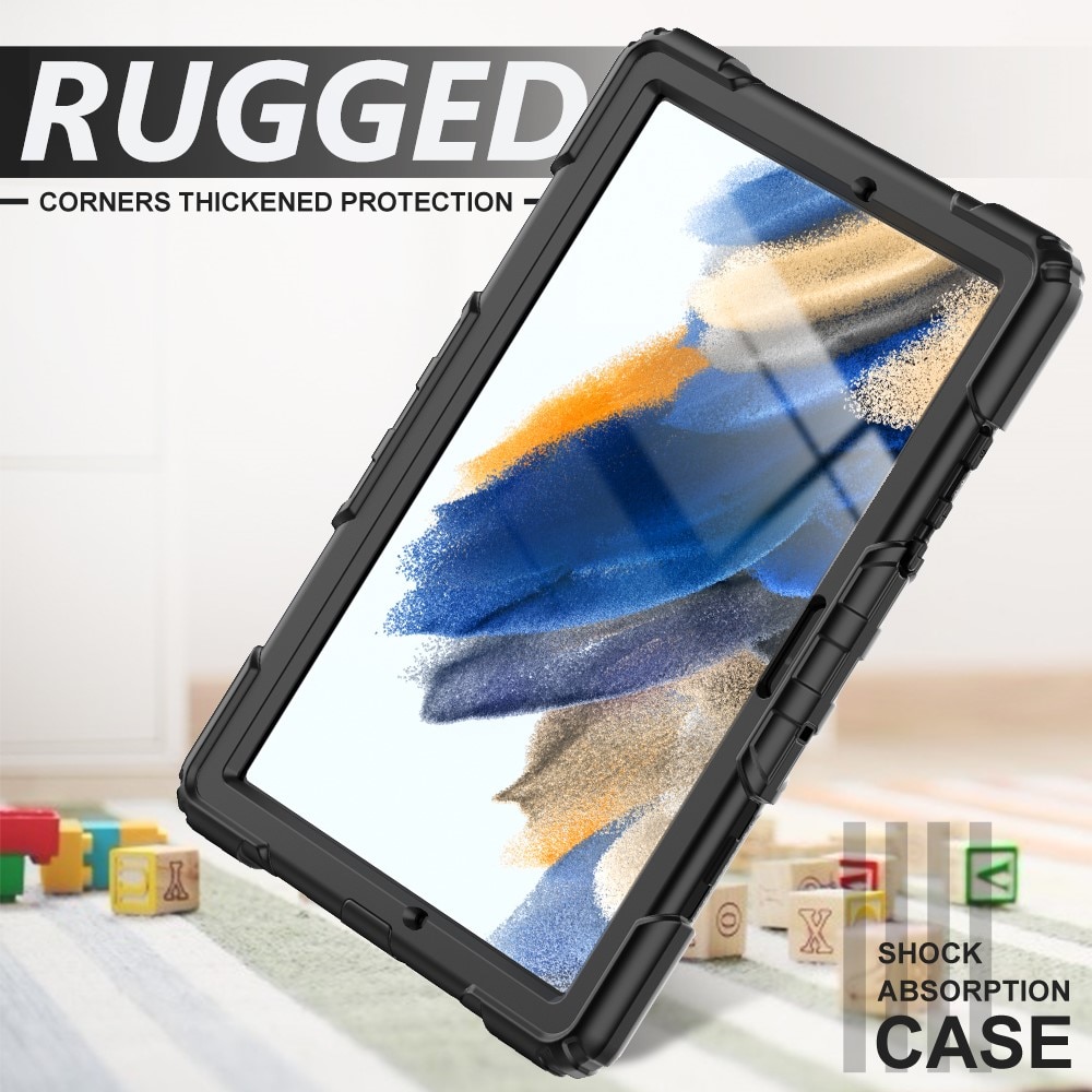 Iskunkestävä Full Protection Hybridikuori Samsung Galaxy Tab A8 10.5 musta