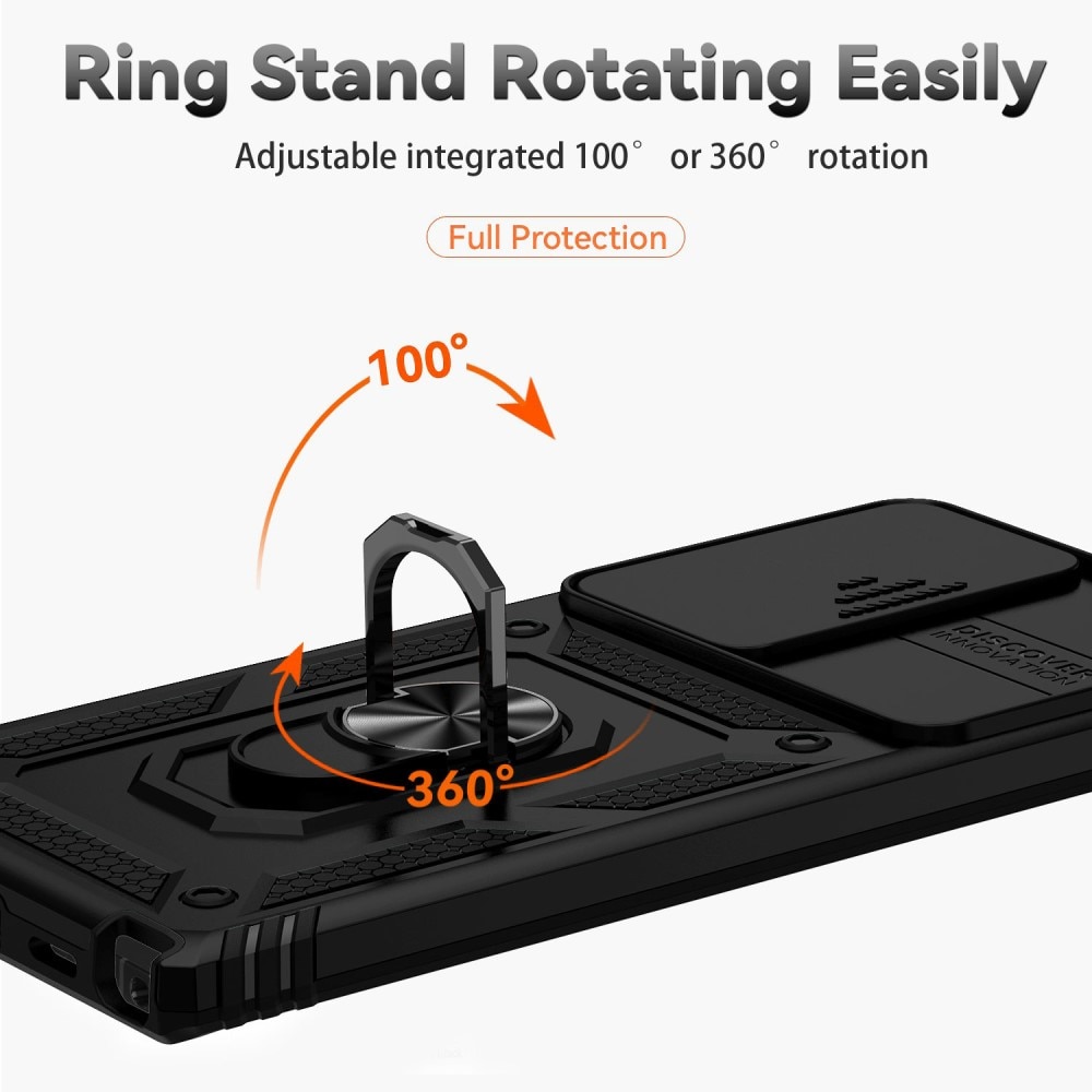 Hybridikuori Ring+Camera Protection Samsung Galaxy S22 Ultra musta