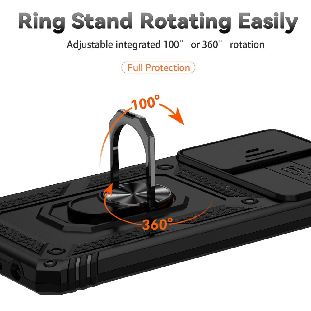 Hybridikuori Tech Ring+Kamerasuojalla Samsung Galaxy A52/A52s musta