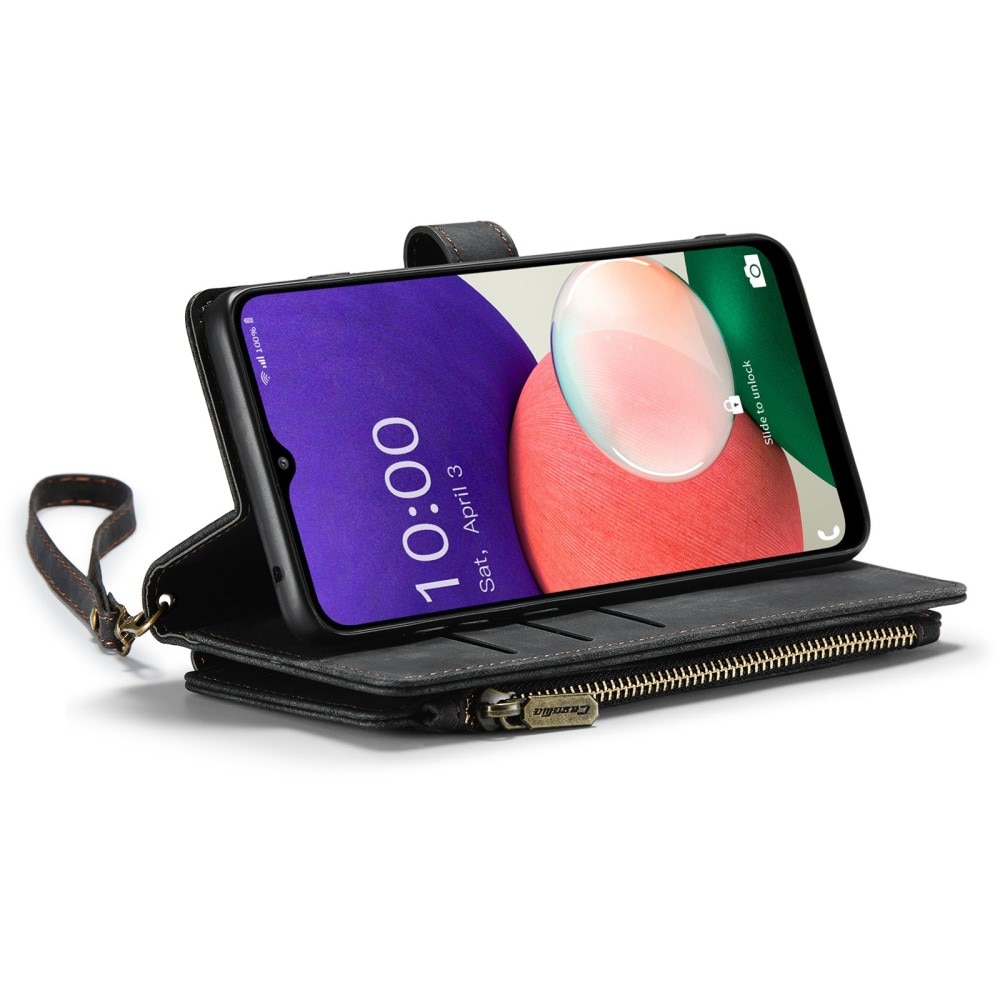 Zipper Wallet Samsung Galaxy A22 5G musta