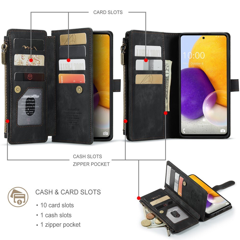 Zipper Wallet Samsung Galaxy A13 Musta