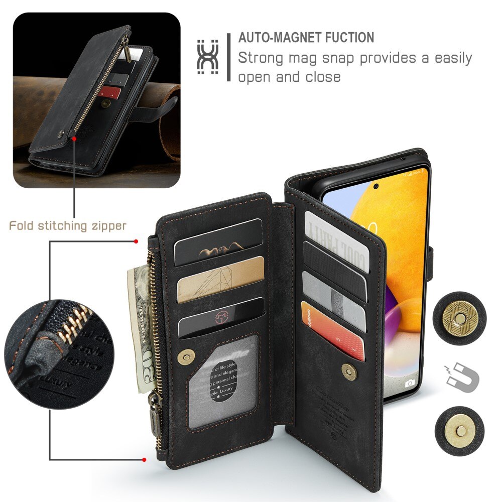 Zipper Wallet Samsung Galaxy A13 musta