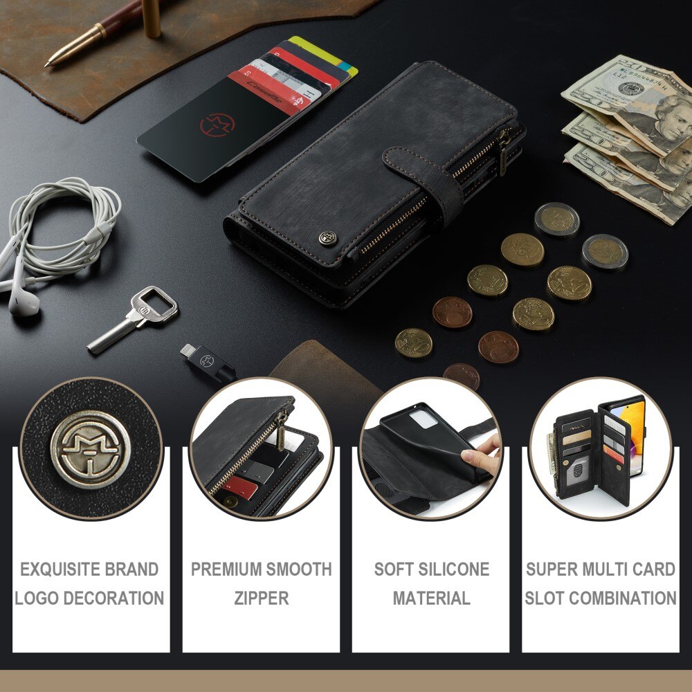 Zipper Wallet Samsung Galaxy A13 Musta