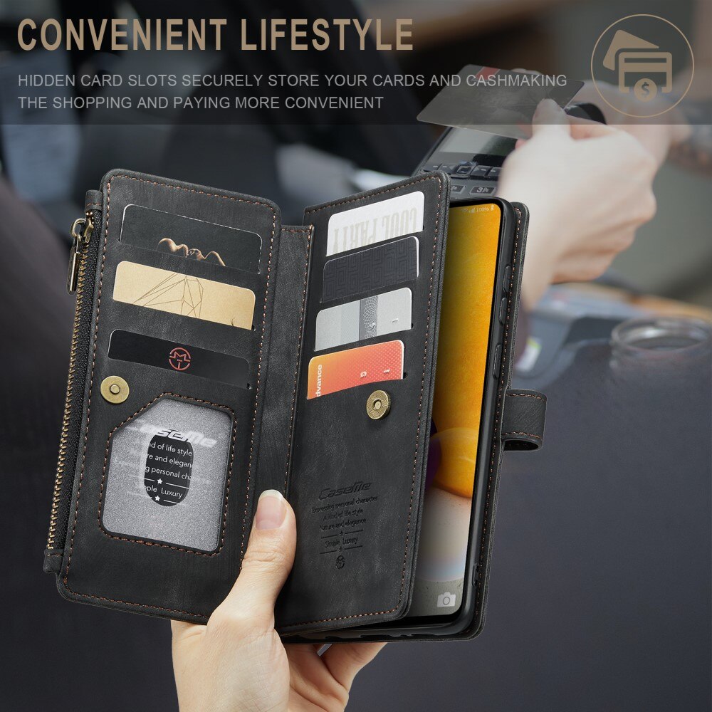 Zipper Wallet Samsung Galaxy A13 Musta