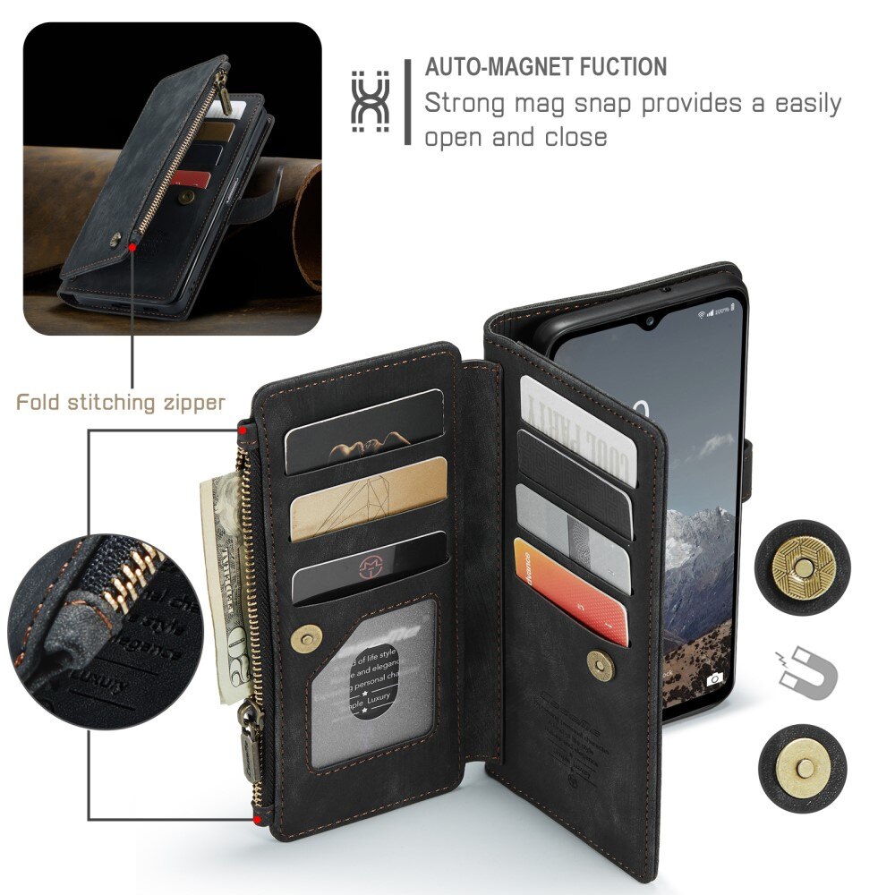 Zipper Wallet Samsung Galaxy A04s Musta