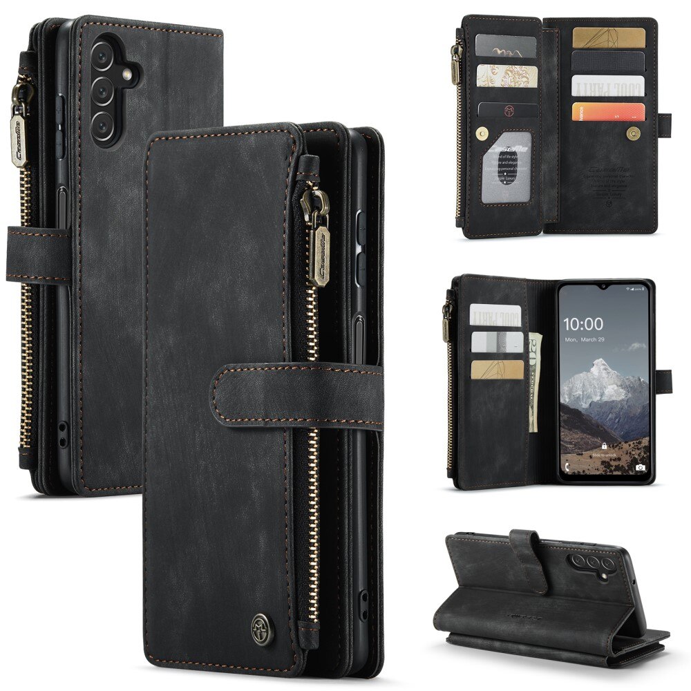 Zipper Wallet Samsung Galaxy A04s musta