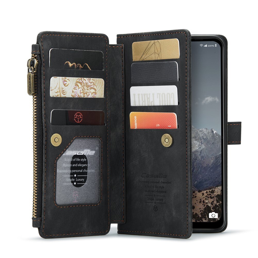 Zipper Wallet Samsung Galaxy A04s Musta