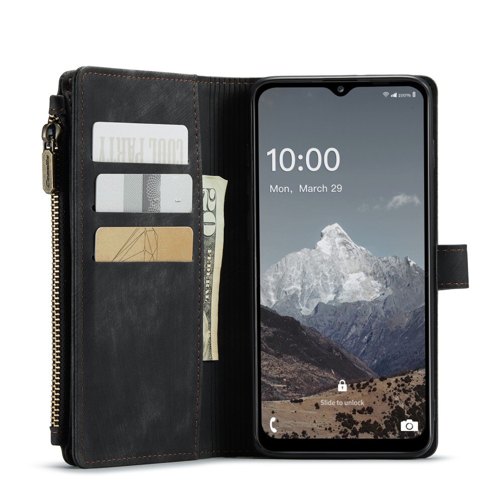 Zipper Wallet Samsung Galaxy A04s Musta