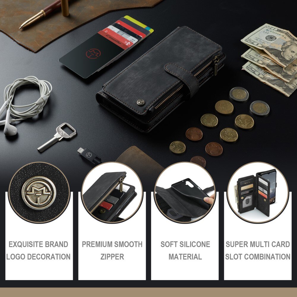 Zipper Wallet Samsung Galaxy A04s Musta