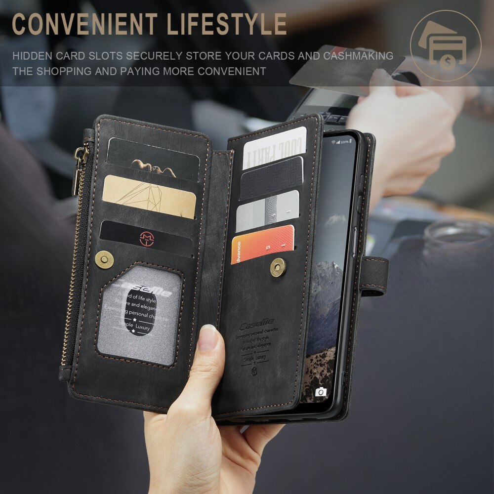 Zipper Wallet Samsung Galaxy A04s Musta
