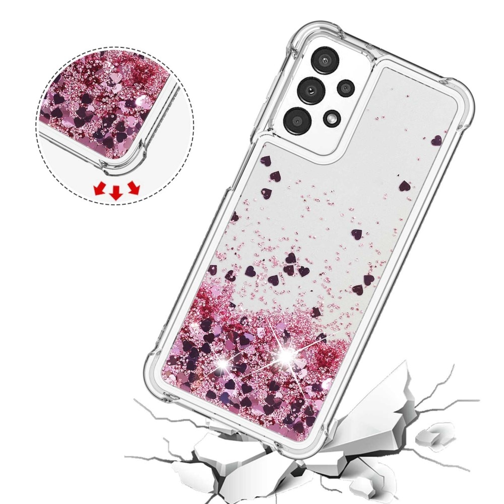 Glitter Powder TPU Case Samsung Galaxy A13 vaaleanpunainen