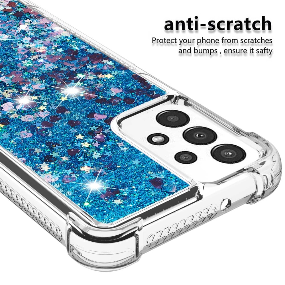 Glitter Powder TPU Case Samsung Galaxy A13 sininen