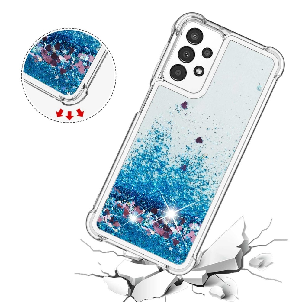 Glitter Powder TPU Case Samsung Galaxy A13 sininen