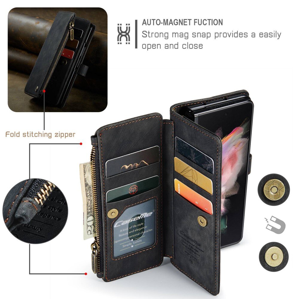 Zipper Wallet Samsung Galaxy Z Fold 3 musta