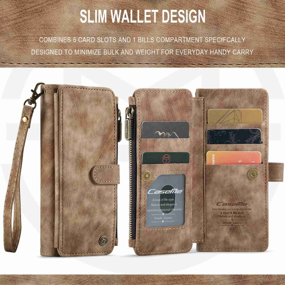 Zipper Wallet Samsung Galaxy Z Fold 3 ruskea