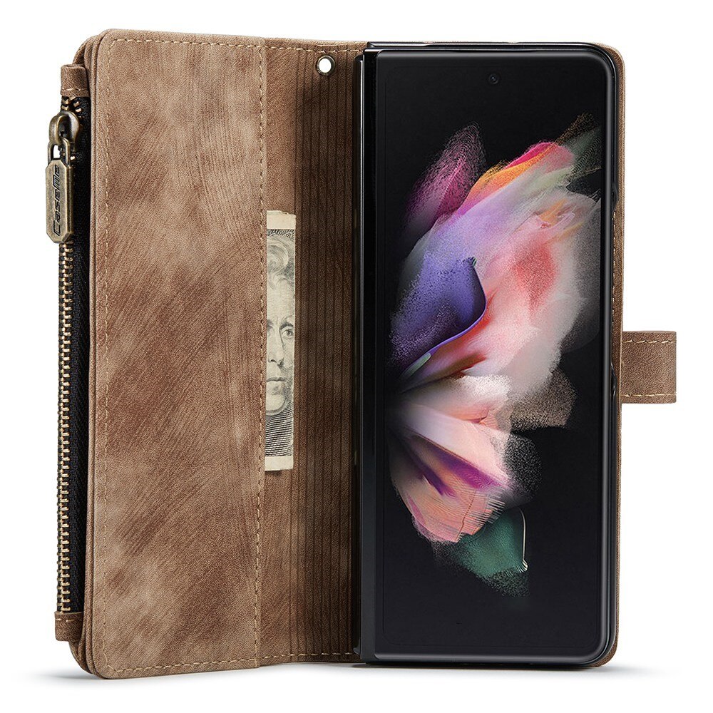 Zipper Wallet Samsung Galaxy Z Fold 3 ruskea