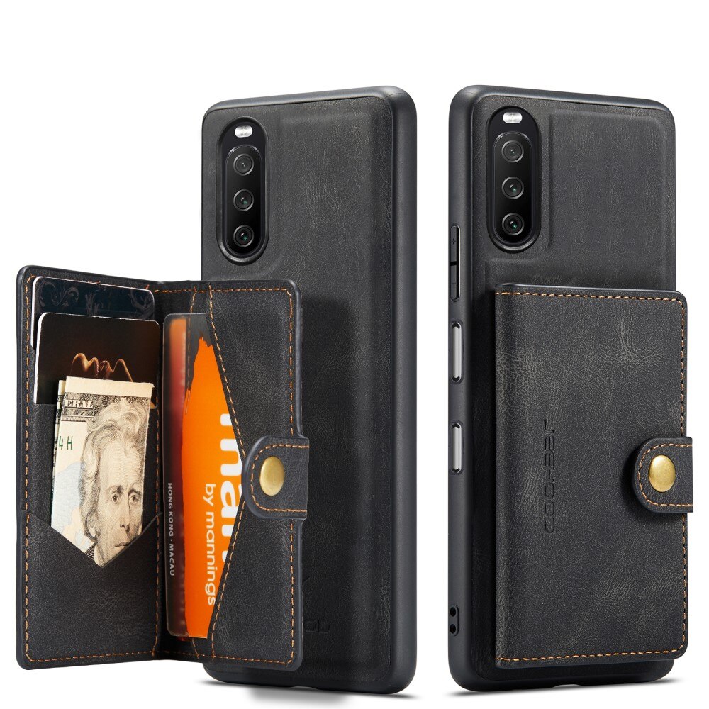 Magnetic Wallet Card Case Sony Xperia 10 III Black