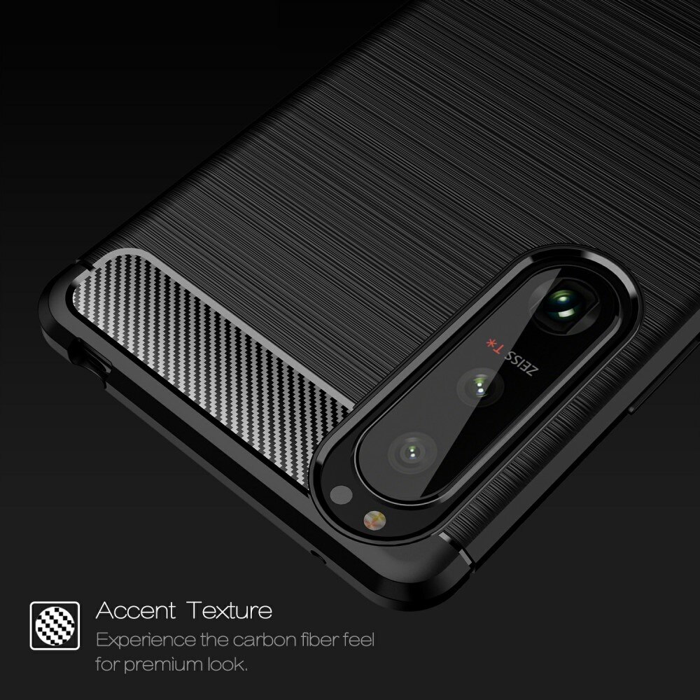 Sony Xperia 5 III Kuori TPU Brushed Musta