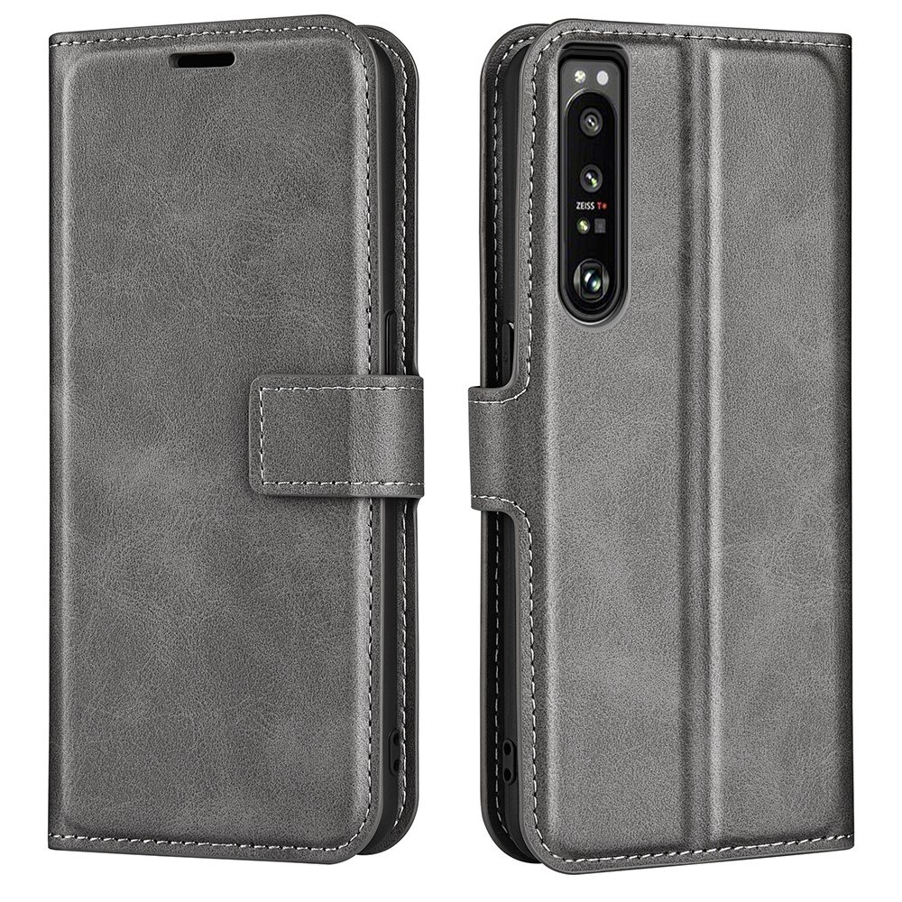 Leather Wallet Sony Xperia 1 IV Grey