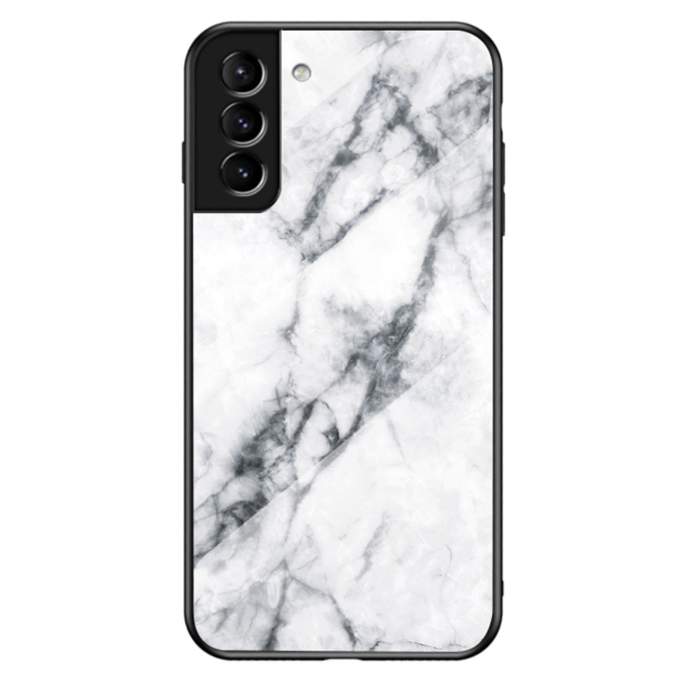 Panssarilasi Kuori Samsung Galaxy S22 Ultra valkoinen marmori