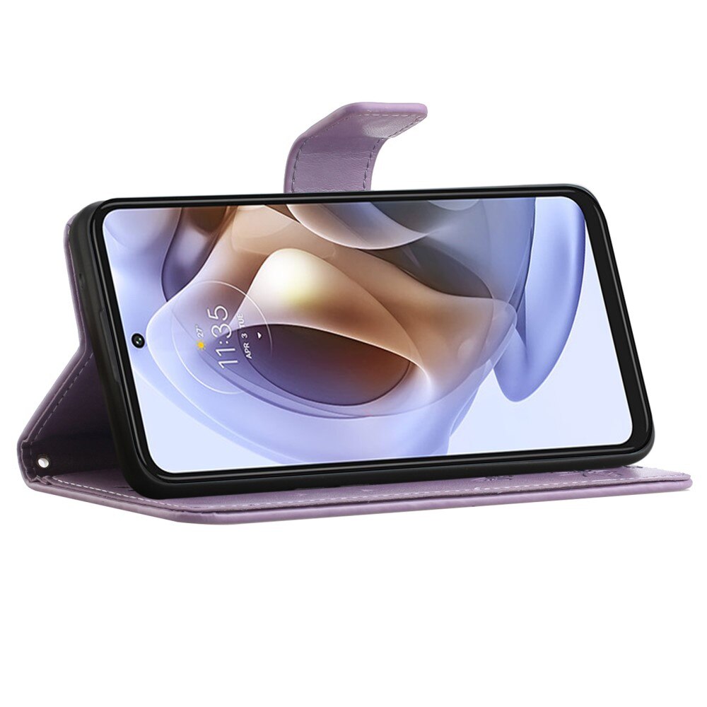 Nahkakotelo Perhonen Motorola Moto G31/Moto G41 Liila