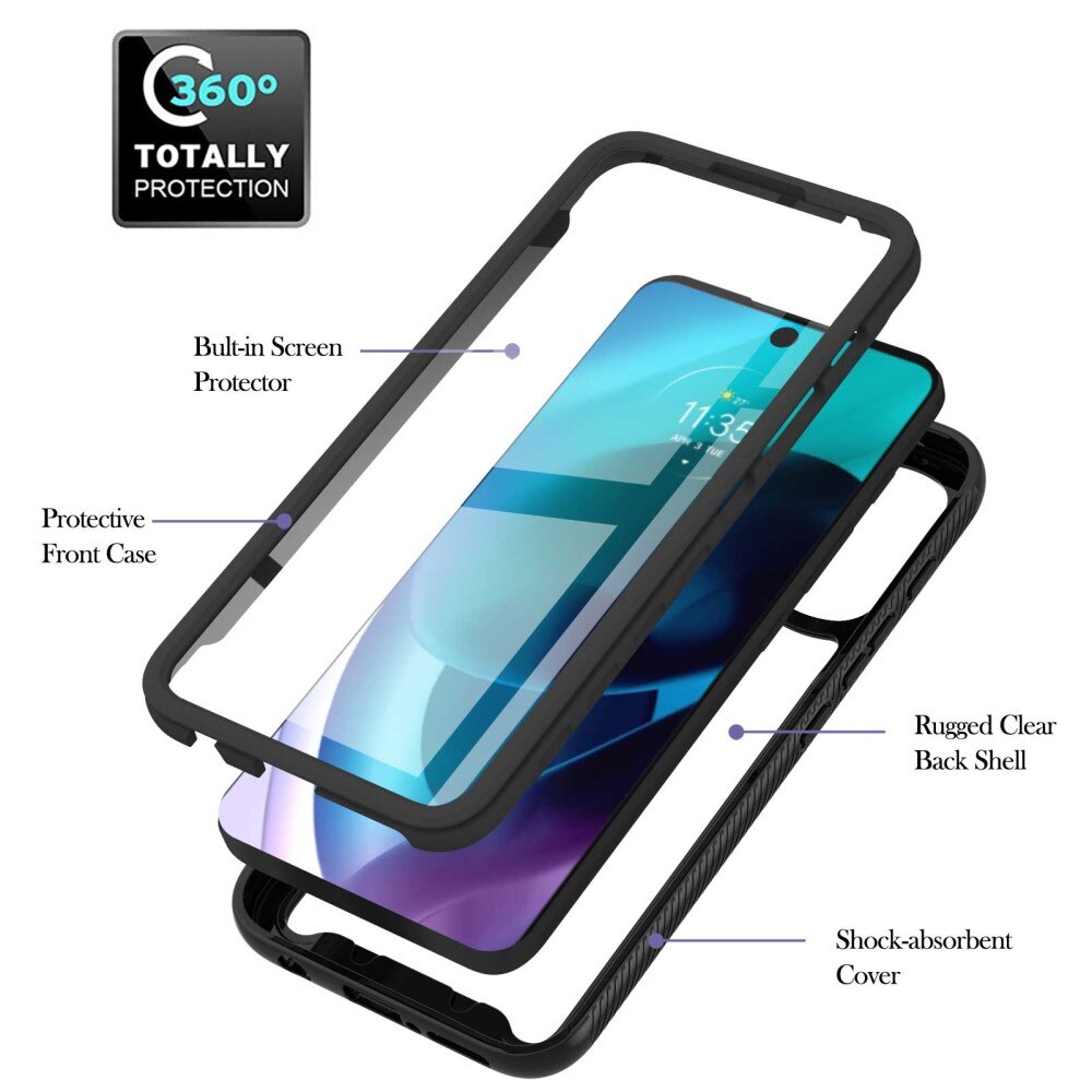Full Protection Case Motorola Moto G71 Musta