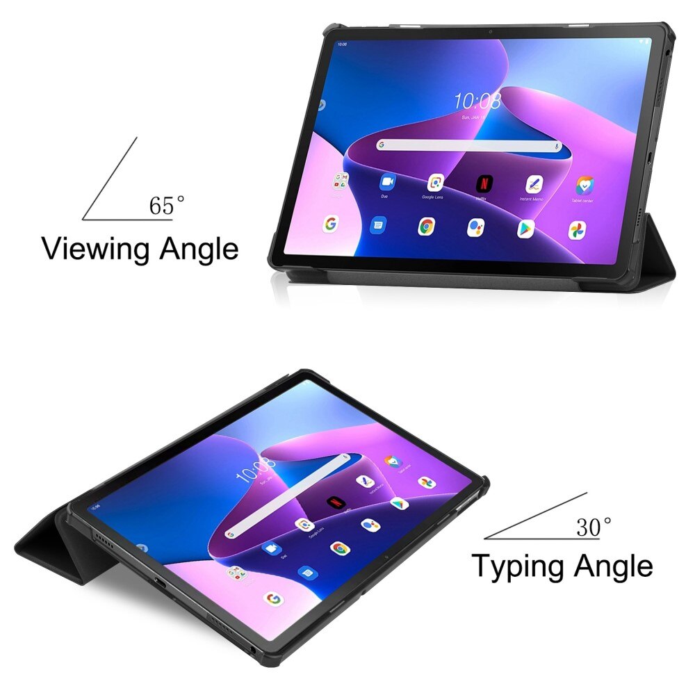 Kotelo Tri-fold Lenovo Tab M10 Plus (3rd gen) musta