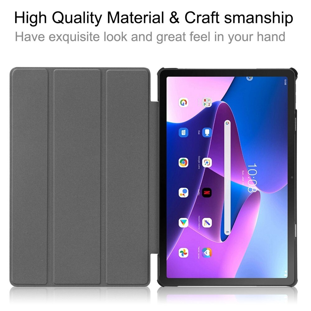 Kotelo Tri-fold Lenovo Tab M10 Plus (3rd gen) musta