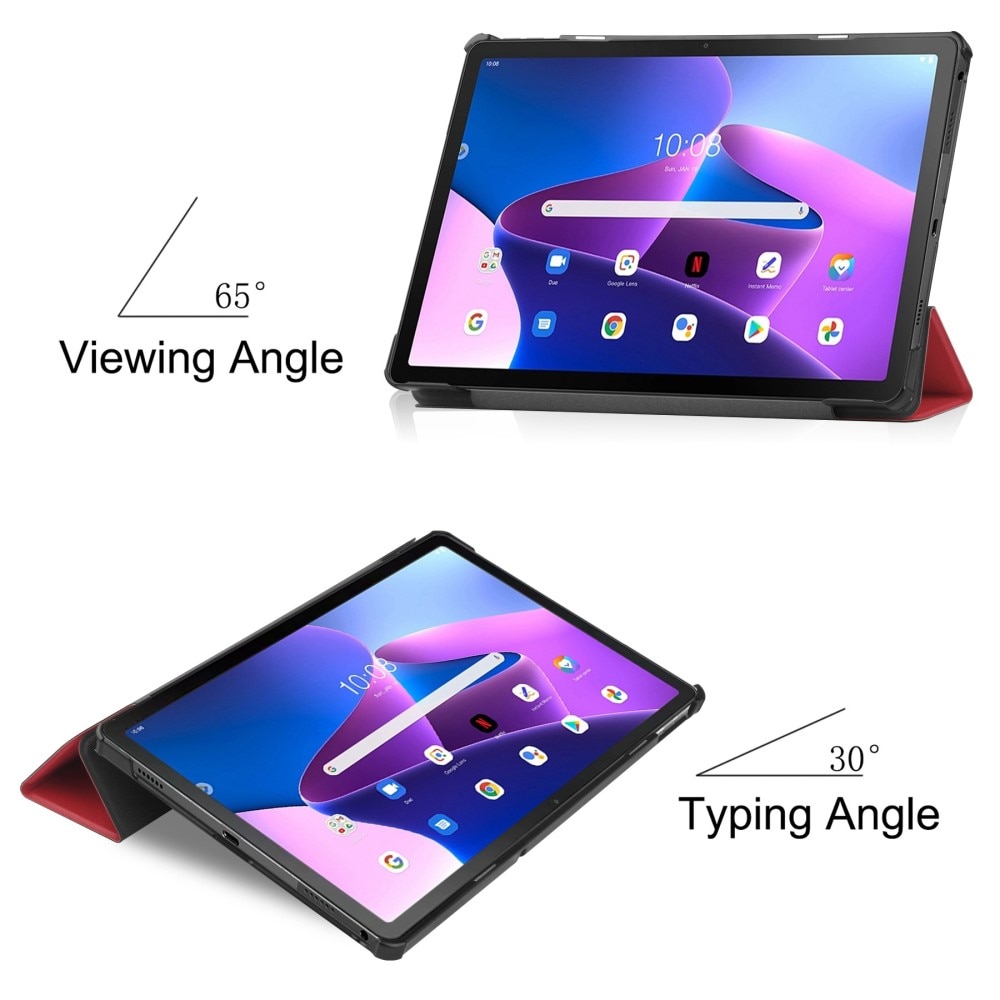 Kotelo Tri-fold Lenovo Tab M10 Plus (3rd gen) punainen