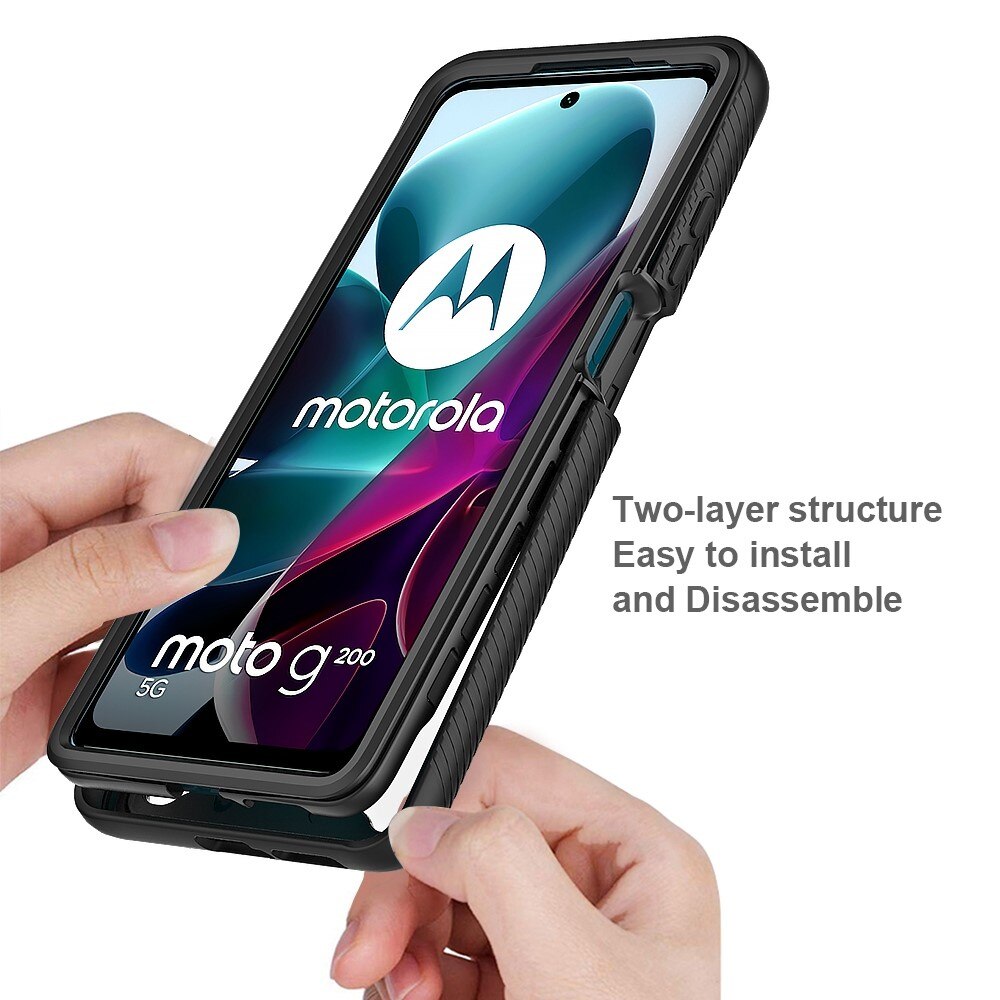 Full Protection Case Motorola Moto G200 Musta