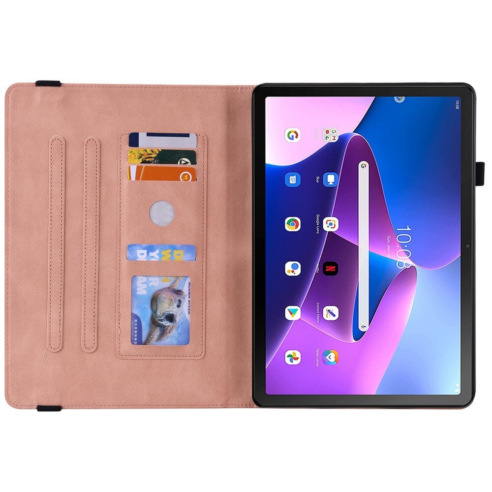 Nahkakotelo Perhonen Lenovo Tab M10 (3rd gen) vaaleanpunainen