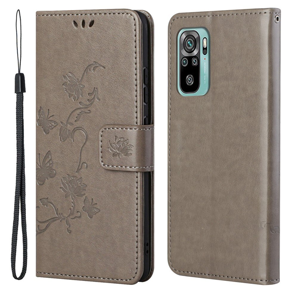 Nahkakotelo Perhonen Xiaomi Redmi 10 Harmaa