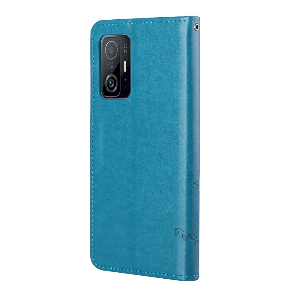 Nahkakotelo Perhonen Xiaomi 11T/11T Pro Sininen
