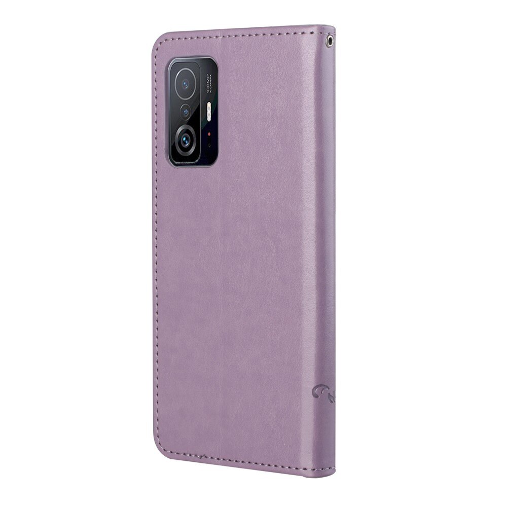 Nahkakotelo Perhonen Xiaomi 11T/11T Pro Liila
