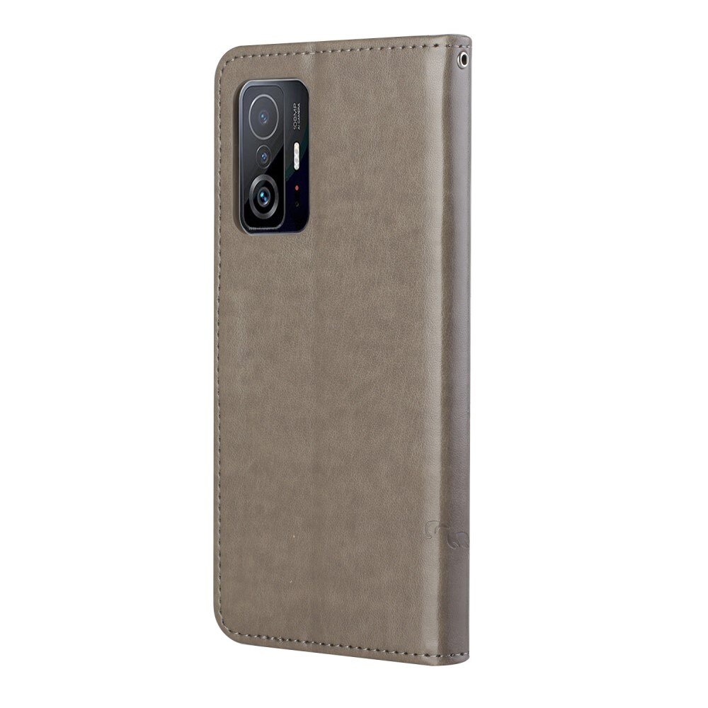 Nahkakotelo Perhonen Xiaomi 11T/11T Pro Harmaa