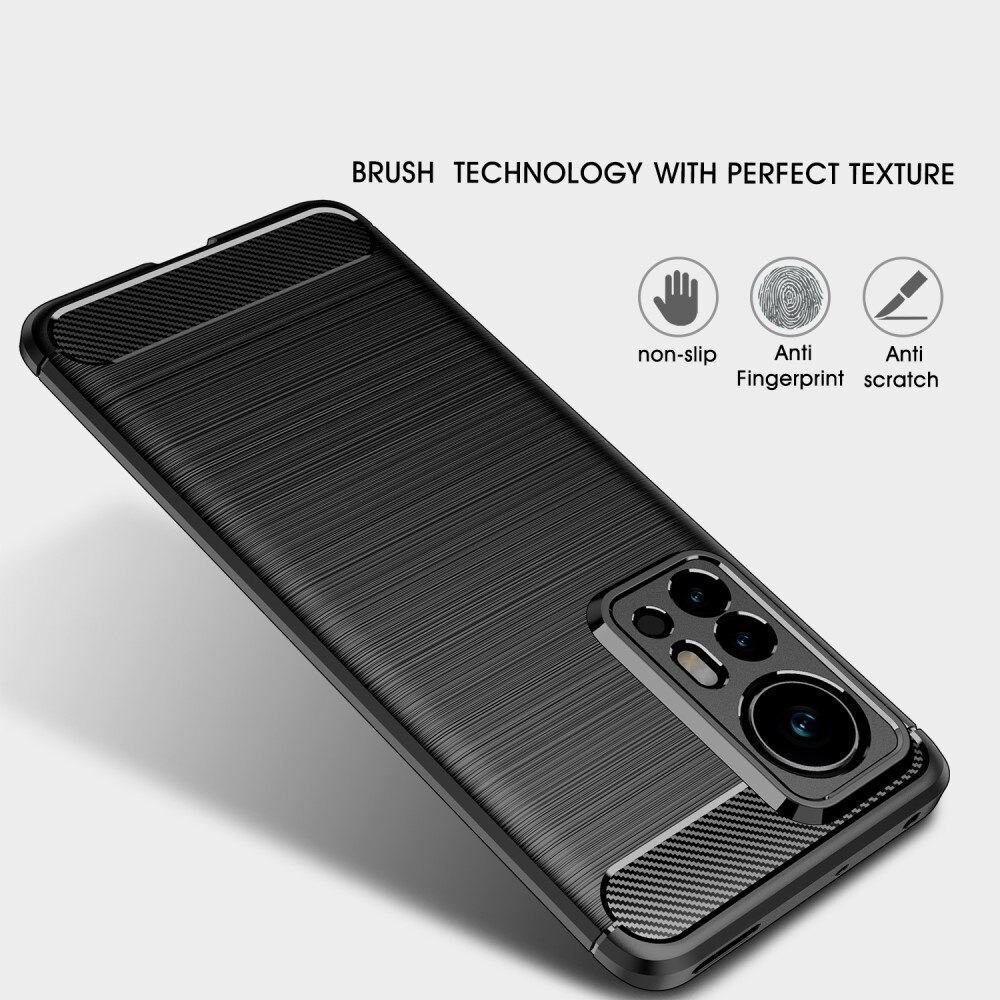 Xiaomi 12 Pro Kuori TPU Brushed Musta