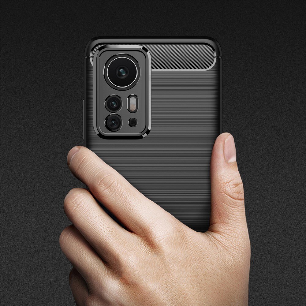 Xiaomi 12 Pro Kuori TPU Brushed Musta