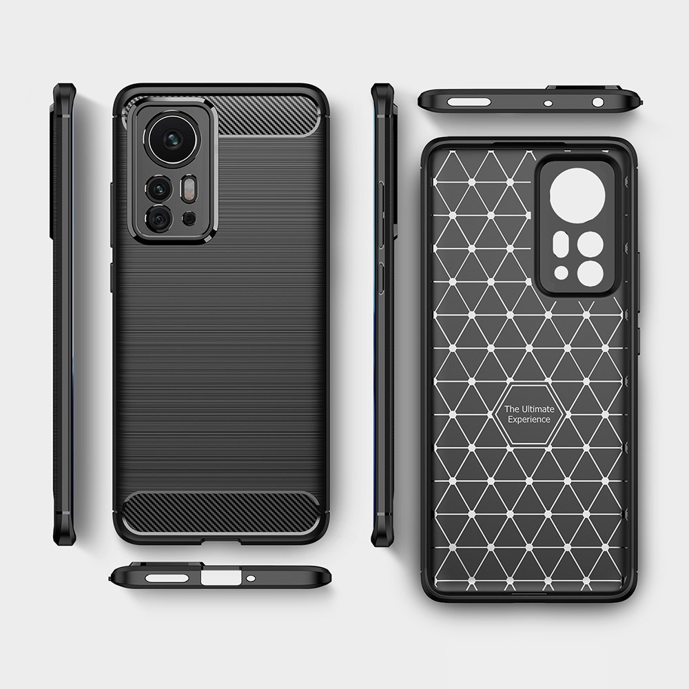 Xiaomi 12 Pro Kuori TPU Brushed Musta