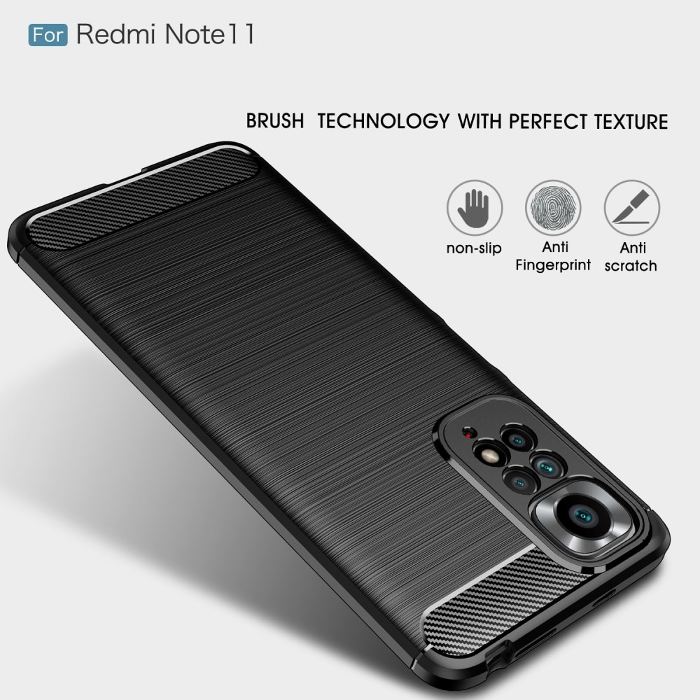 Xiaomi Redmi Note 11 Kuori TPU Brushed Musta