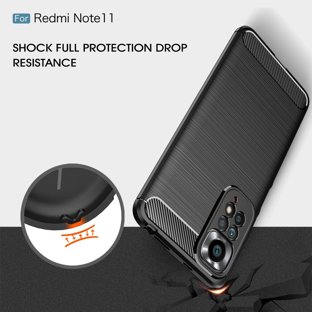Xiaomi Redmi Note 11 Kuori TPU Brushed Musta